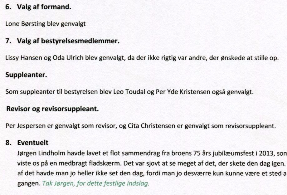 Formandens beretning