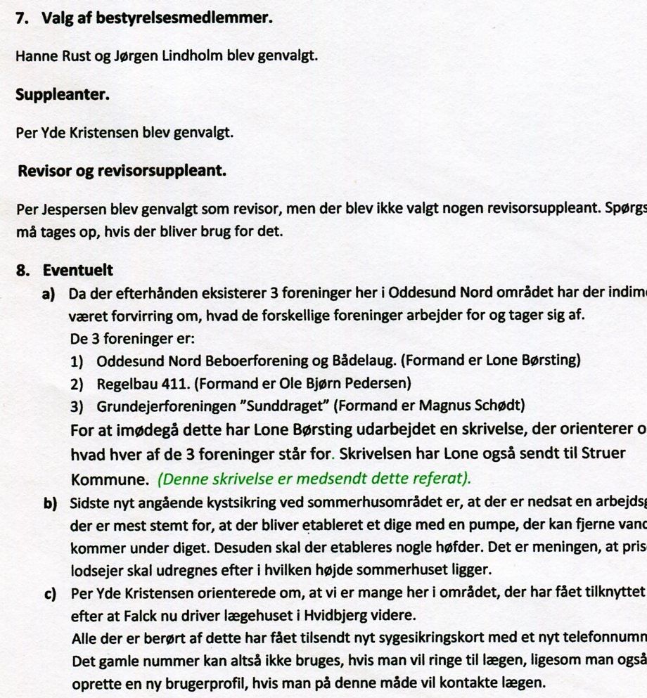 Formandens beretning.